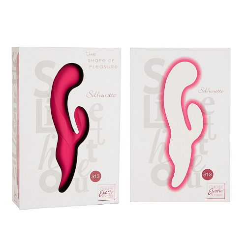 Красный вибромассажер с клиторальным стимулятором California Exotic Novelties Silhouette S13 SE-4592-25-3 (19,8 см)