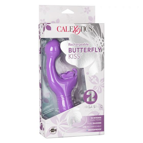 Фиолетовый вибратор-кролик California Exotic Novelties Rechargeable Butterfly Kiss SE-0783-15-3