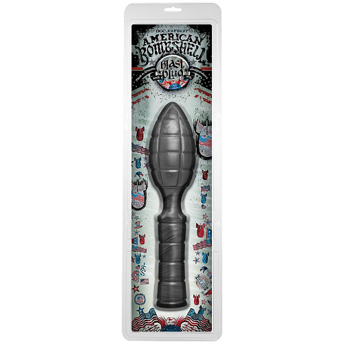 Анальный стимулятор в виде гранаты серебристого цвета Doc Johnson American Bombshell Blast Plug 0270-31-CD (23,4 см)
