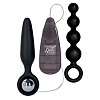 Набор чёрных анальных вибраторов California Exotic Novelties Booty Call Booty Vibro Kit SE-0395-40-3