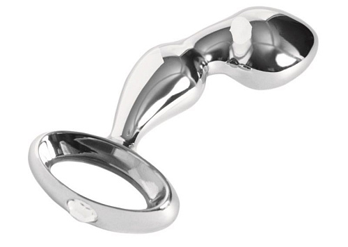 Серебристый анальный стимулятор с ручкой ToyFa 712012 (11,5 см)