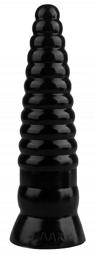 Чёрная рельефная коническая анальная втулка Сумерки богов 1017-38 BX DD (22,5 см)