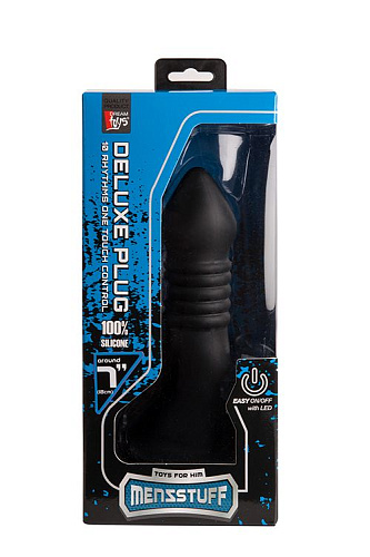 Чёрная анальная пробка с вибрацией Dream Toys MENZSTUFF VIBRATING BUTT PLUG 7INCH 21255 (18 см)