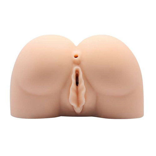 Телесные вагина и анус с вибрацией в позиции догги-стайл Baile BM-009190Z-1