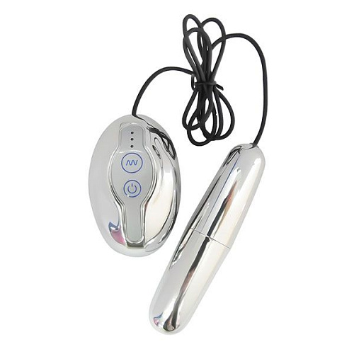 Продолговатая серебристая вибропуля Seven Creations 50893