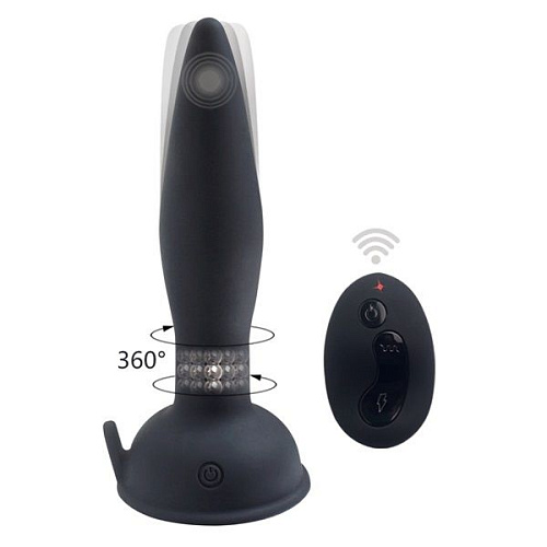 Чёрный анальный вибростимулятор Howells Remote Control Anal Plug 188300black (17,5 см)
