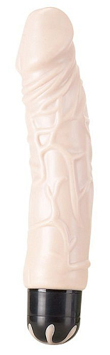 Водонепроницаемый рельефный вибромассажёр телесного цвета Seven Creations PURE STUD FLESH 06-169LFLSC (20,3 см)