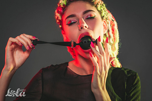 Чёрный кляп-шарик Lola toys Charmer L 1152-03lola