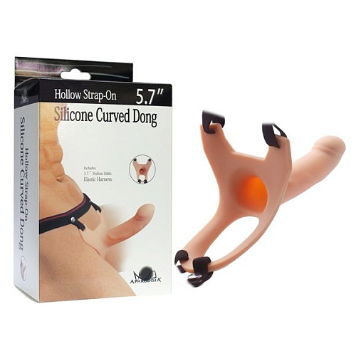 Телесный полый фаллопротез на лентах Howells 182011Flesh