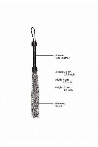 Чёрная многохвостая металлическая плеть Shots Media BV Metal Chain Flogger PAI015BLK (53 см)