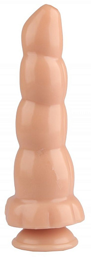 Телесный рельефный анальный фаллоимитатор Сумерки богов 1017-09 BX DD (22 см)