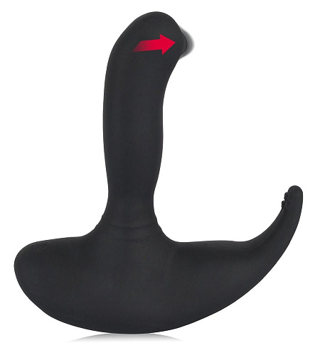 Чёрный вибростимулятор простаты с 8 режимами вибрации и движущимся язычком Orion 0588342