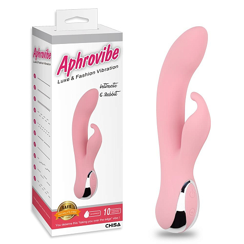 Нежно-розовый вибратор со стимулятором клитора Chisa Intimate G Rabbit CN-531005834 (18 см)