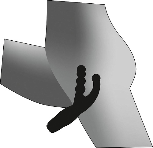 Чёрный анально-вагинальный вибратор Orion Double Vibrator 0585858 (21 см)