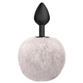 Чёрная анальная пробка с белым пушистым хвостиком Lola toys Fluffy 4017-01lola