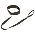 Чёрный ошейник Lola toys Bondage Collection Collar and Leash One Size 105701