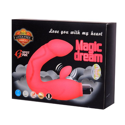 Розовый вибромассажёр со стимуляцией клитора и точки G Baile BI-040027-0101