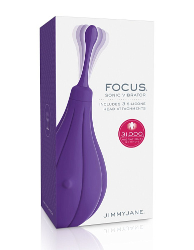 Фиолетовый вибростимулятор с 3 насадками Pipedream Focus Sonic Vibrator JJ10503