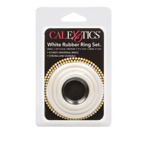 Набор из 3 белых эрекционных колец California Exotic Novelties White Rubber Ring Set SE-1407-09-2