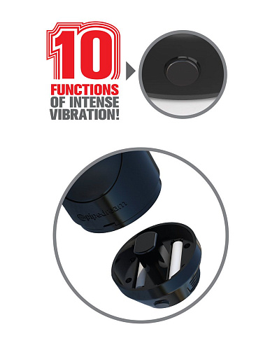 Мастурбатор-анус чёрного цвета Pipedream Extreme Toyz Mega Grip Vibrating Stroker Mouth RD293