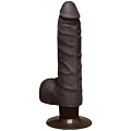Коричневый вибромассажёр Doc Johnson The Realistic Cock ULTRASKYN Vibrating 7” Slim 1160-24-BX (22,1 см)