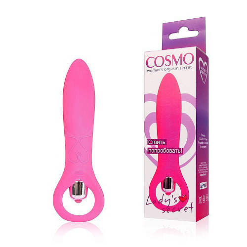 Розовый силиконовый массажёр с колечком Bior toys CSM-23066 (11,1 см)