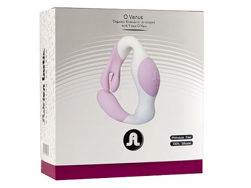 Розово-белый клиторальный стимулятор Adrien Lastic O Venus 10960