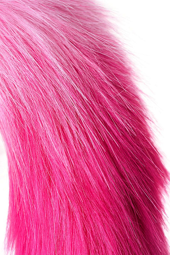 Чёрная анальная втулка с бело-розовым хвостом POPO Pleasure 731446 (размер M)