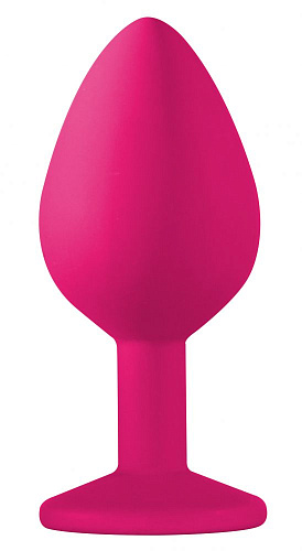 Средняя розовая анальная пробка с чёрным кристаллом Lola toys Emotions Cutie Medium 4012-01Lola (8,5 см)