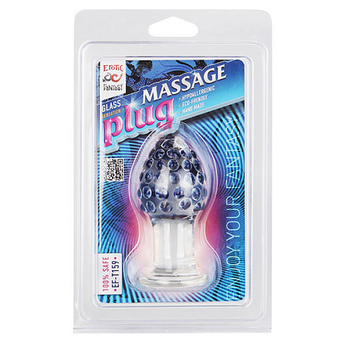 Анальный плаг из стекла с массажными точками Erotic Fantasy Massage Plug EF-T159 (9,5 см)