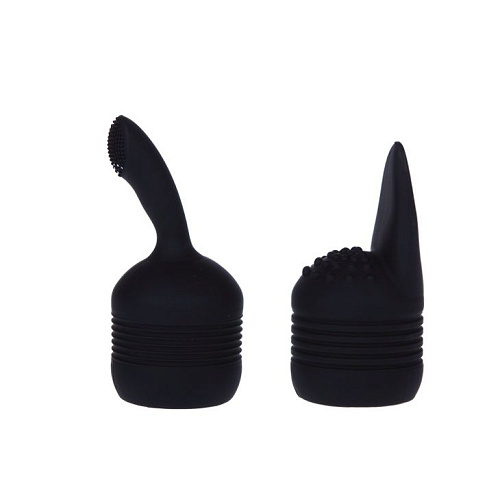 Чёрный вибромассажёр со сменными насадками Baile BW-055002A-0801 (20 см)