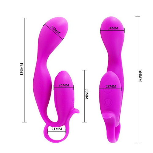 Фиолетовый вибромассажёр Baile Hi-Tech BI-014182 (16,4 см)