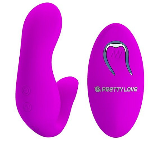 Лиловый вибромассажёр для пар с пультом ДУ Baile BI-014484W