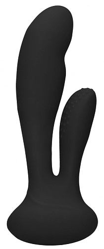 Чёрный вибратор Shots Media BV G-Spot and Clitoral Vibrator Flair ELE013BLK (17,5 см)