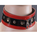 Чёрно-красный лаковый ошейник Подиум Р2821