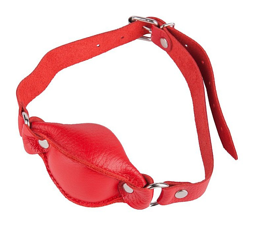 Красный кожаный кляп на регулируемых ремешках Sitabella 3093-2