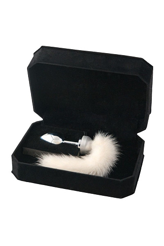 Малая анальная втулка с белым хвостом ToyFa 712022 (8,5 см)