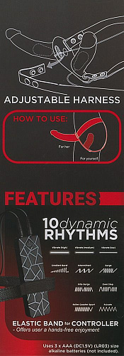 Чёрный вибрострапон с вагинальной пробкой NMC Double Thruster 05930950000 (17 см)