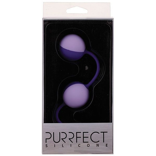 Фиолетовые вагинальные шарики Dream Toys PURRFECT SILICONE DUO TONE BALLS PURPLE 20821