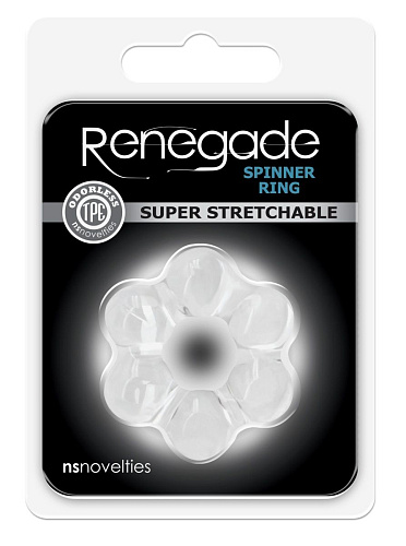 Прозрачное эрекционное кольцо NS Novelties Spinner Ring NSN-1111-51