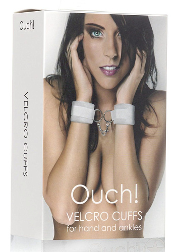 Белые наручи Shots Media BV Velcro Cuffs White OU051WHT