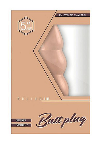 Бежевый анальный стимулятор-ёлочка Shots Media BV Bottom Line Model 6 BTM022FLE (13 см)