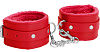 Красные наручи Shots Media BV Plush Leather Hand Cuffs OU267RED
