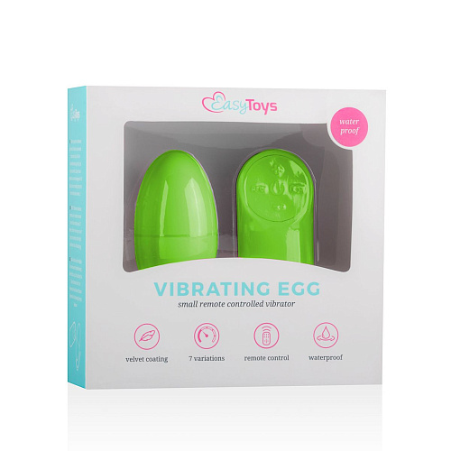 Салатовое виброяйцо с пультом ДУ EDC Wholesale Vibrating Egg ET001GRN