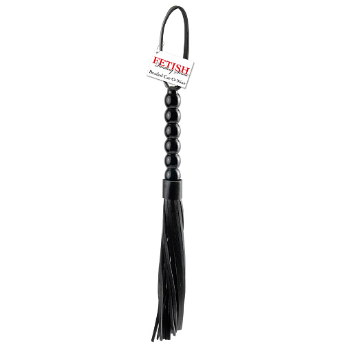 Чёрная плетка Pipedream Beaded Cat-o-Nine Tails PD3703-00 (46 см)