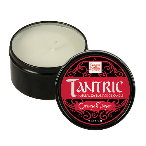 Массажная свеча с ароматом апельсина и имбиря California Exotic Novelties Tantric Soy Candle Orange Ginger SE-2255-30-1
