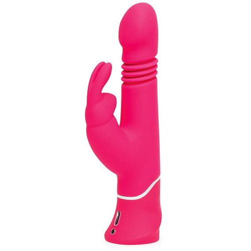Розовый вибратор с имитацией толчков Happy Rabbit Thrusting Realistic Rechargeable Vibrator71507 (22,8 см)