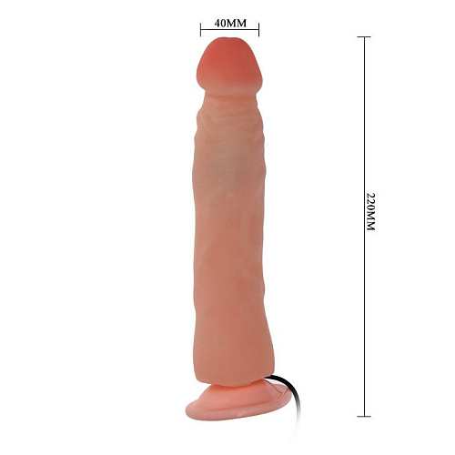 Реалистичный вибромассажёр телесного цвета на присоске Baile BW-008068A (22 см)