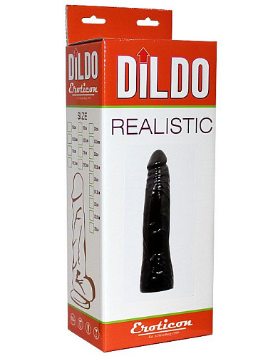 Чёрный гнущийся фаллоимитатор Eroticon REALISTIC 30425-1 (18,5 см)