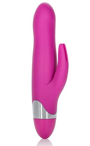 Розовый вибромассажёр с клиторальной стимуляцией California Exotic Novelties Turn it Up! 7-Function Silicone Massager SE-0732-50-3 (20,3 см)